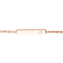 Load image into Gallery viewer, 14K Rose Gold Staple Bar with Diamond Adjustable Choker
