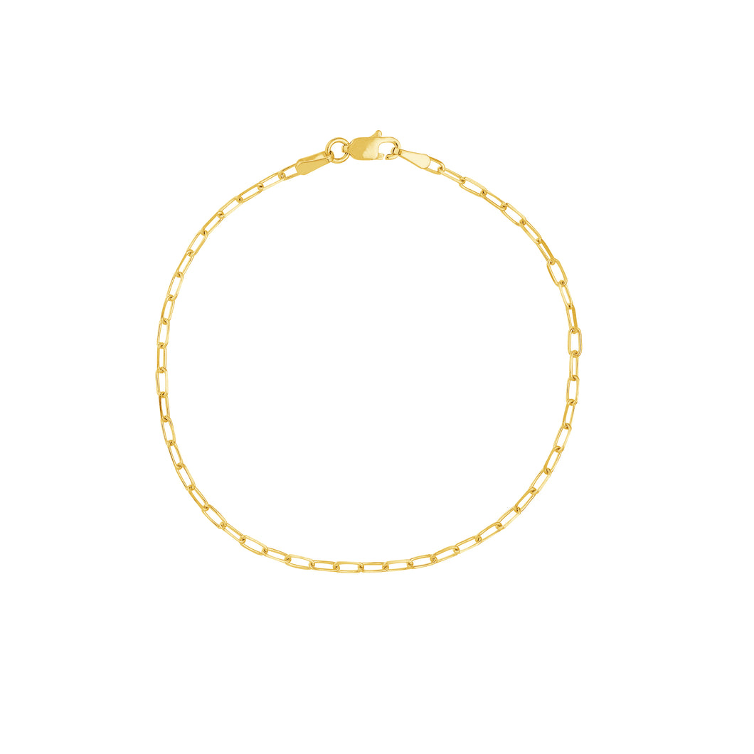 14K Yellow 1.95mm Paperclip Chain