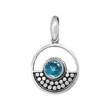 Load image into Gallery viewer, Luna SS Bali Round Gemstone Open Circle Pendant
