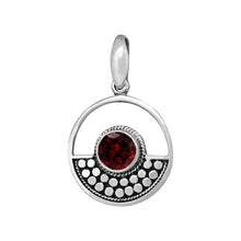 Load image into Gallery viewer, Luna SS Bali Round Gemstone Open Circle Pendant
