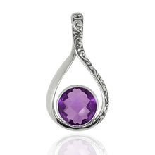 Load image into Gallery viewer, Luna SS Filigree 8mm Round Teardrop Open Pendant

