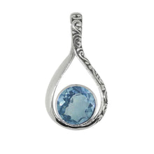 Load image into Gallery viewer, Luna SS Filigree 8mm Round Teardrop Open Pendant
