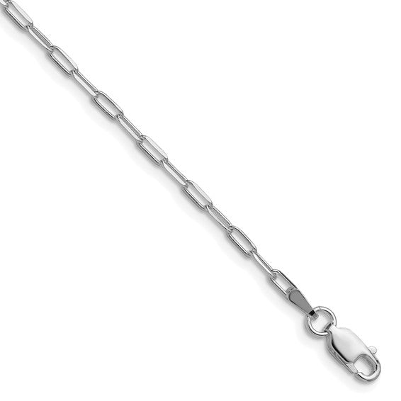 SS 2.15mm Rhodium D/C Link Chain 16