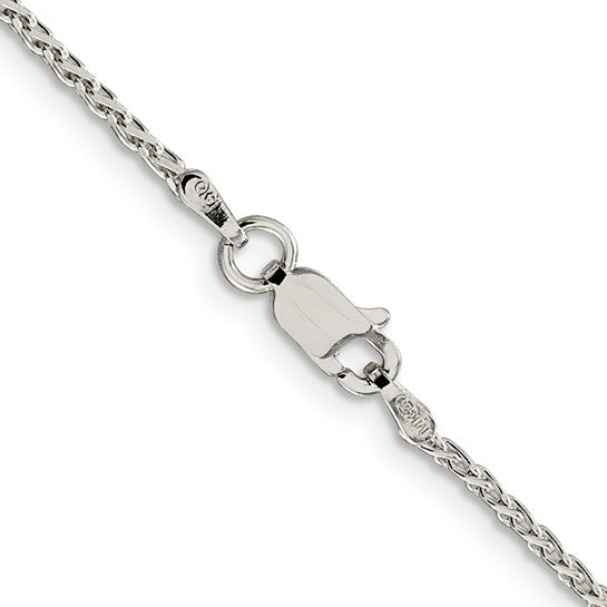 Sterling Silver Rhodium 1.5mm D/C Spiga Chain 18
