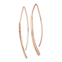 Load image into Gallery viewer, SS IP Rose Gold CZ Threader Earrings
