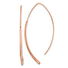 Load image into Gallery viewer, SS IP Rose Gold CZ Threader Earrings
