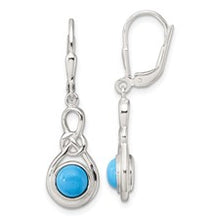 Load image into Gallery viewer, SS Gemstone Knot Drop Earrings
