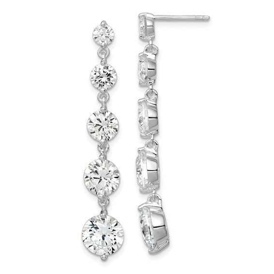 SS & 5 Graduated CZ's in a dangle earring