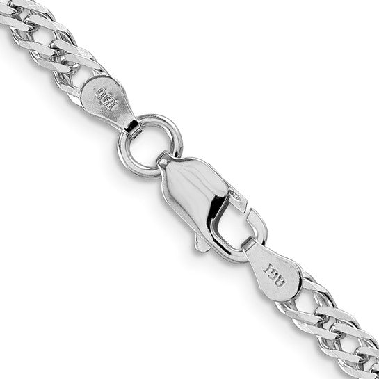 Sterling silver 4mm Beveled Curb Chain 7