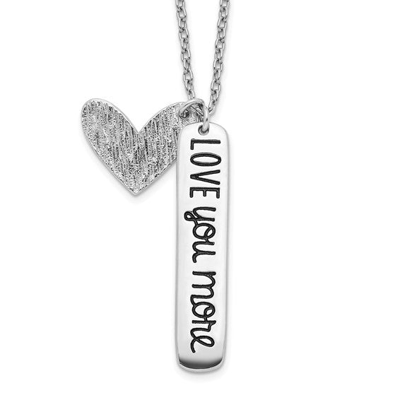 SS LOVE YOU MORE tag with Heart Necklace