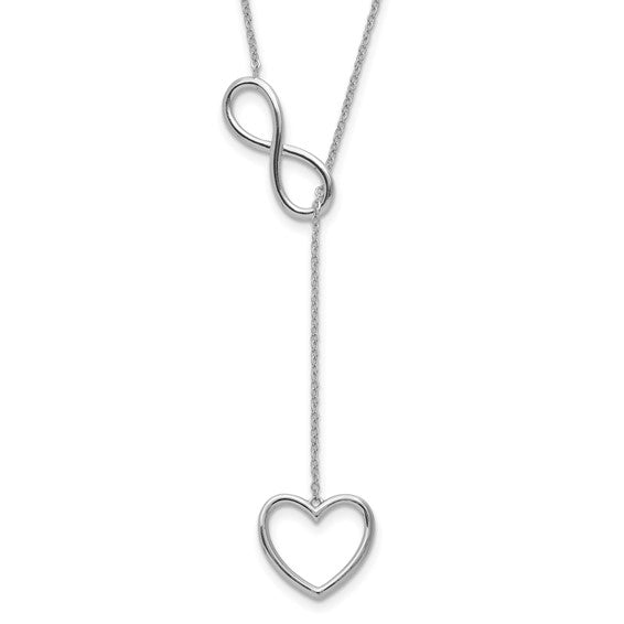 SS Open Heart Drop With Infinity Loop necklace