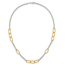 Load image into Gallery viewer, SS &amp; Gold IP Links on Fancy Cable Chain 16"
