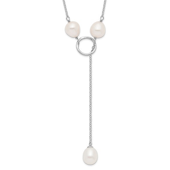 SS Station necklace with 6-7mm culture pearl