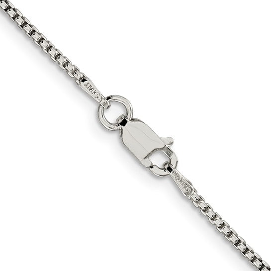 Sterling Silver Rhodium 1.5mm Round Box Chain
