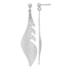 SS Textured Feather Dangle Earrings