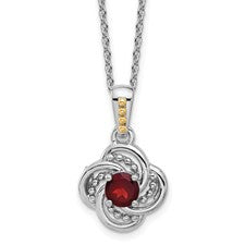 SS Garnet with 14K accent Pendant