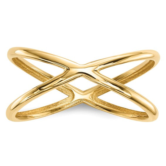 14K Yellow Criss-Cross Ring