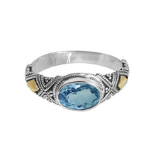 Load image into Gallery viewer, Luna SS Oval Gemstone Ring with Gold Accent
