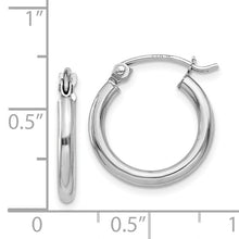 Load image into Gallery viewer, 14KW Polished 2X15mm Hoop Earrings
