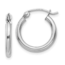 Load image into Gallery viewer, 14KW Polished 2X15mm Hoop Earrings

