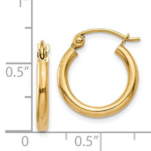 Load image into Gallery viewer, 14KY 2x15mm Hoop Earrings
