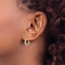 Load image into Gallery viewer, Leslie's 10K Two-Tone Double Hoop Earrings
