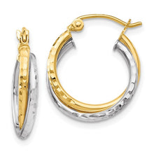 Load image into Gallery viewer, Leslie's 10K Two-Tone Double Hoop Earrings
