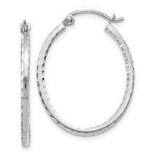 10KW D/C Oval Hoop Earrings