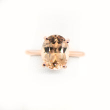 Load image into Gallery viewer, 14K Rose Gold 4.33ct Light Smokey Topaz Solitaire Ring
