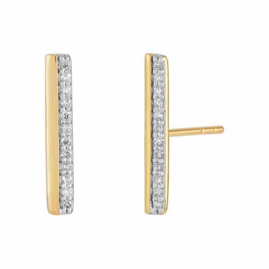 10KY 1/10ctw Diamonds in Bar Stud Earrings