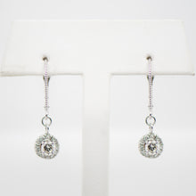 Load image into Gallery viewer, 1ctw Natural Diamonds in Halo 14k dangle Earrings
