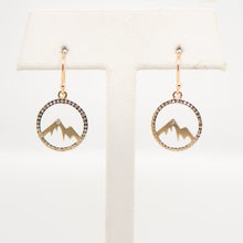 Load image into Gallery viewer, MGC 14K Circle Diamond MNT Peak Earrings
