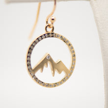 Load image into Gallery viewer, MGC 14K Circle Diamond MNT Peak Earrings
