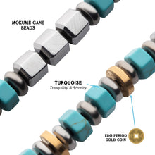 Load image into Gallery viewer, INOX Bushido Turquoise &amp; Stainless Steel beaded Bracelet- HONESTY &amp; SENCERITY
