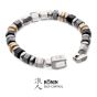 Load image into Gallery viewer, INOX Hematite, Onyx &amp; Stainless Steel Beaded Bracelet- RONIN
