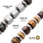 Load image into Gallery viewer, INOX Tiger&#39;s Eye, Bronzite &amp; Stainless Steel Beaded Bracelet- INTERITY
