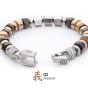 Load image into Gallery viewer, INOX Tiger&#39;s Eye, Bronzite &amp; Stainless Steel Beaded Bracelet- INTERITY
