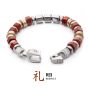 Load image into Gallery viewer, INOX Bushido Jasper &amp; Stainless Steel Beaded Bracelet- RESPECT
