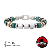 Load image into Gallery viewer, INOX Malachite, Onyx &amp; Stainless Steel Bracelet- COMPASSION
