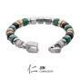 Load image into Gallery viewer, INOX Malachite, Onyx &amp; Stainless Steel Bracelet- COMPASSION
