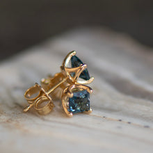 Load image into Gallery viewer, 4X4 London Blue Topaz in 14K Earrings
