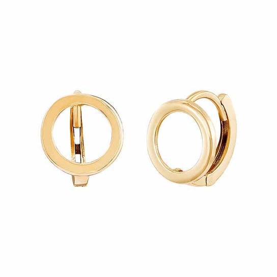 14KY Circle Huggie Earrings