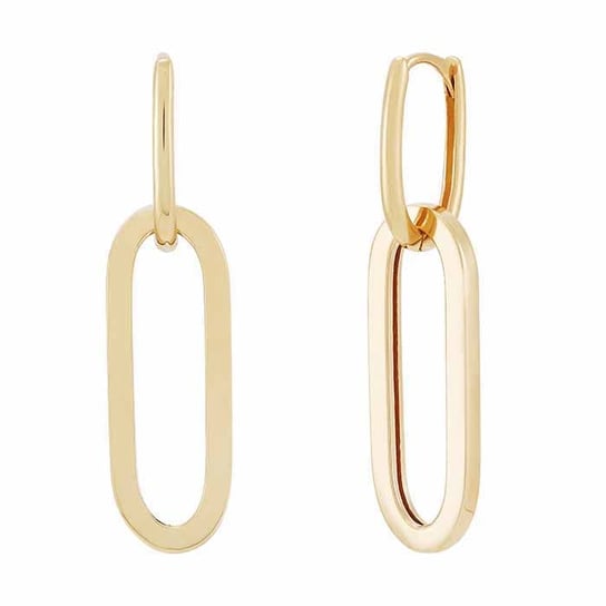 14KY Oval Paperclip Hoop Earrings
