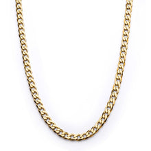 Load image into Gallery viewer, INOX 8mm Stainless Steel 18Kt Gold IP Bevel Curb Chain Necklace 22"
