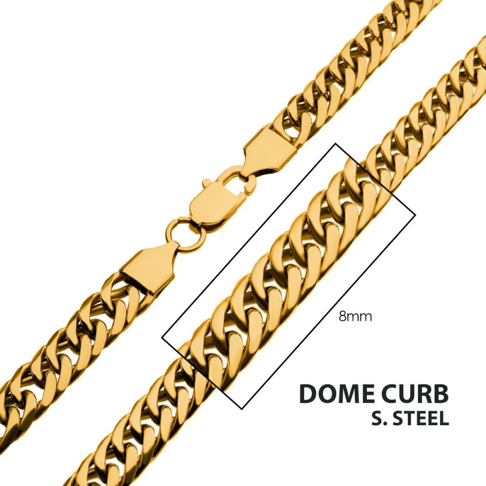 INOX 18K IP Steel Dome Curb Chain