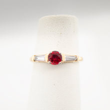 Load image into Gallery viewer, 14KY Natural Diamond Baguette &amp; Songea Sapphire Ring
