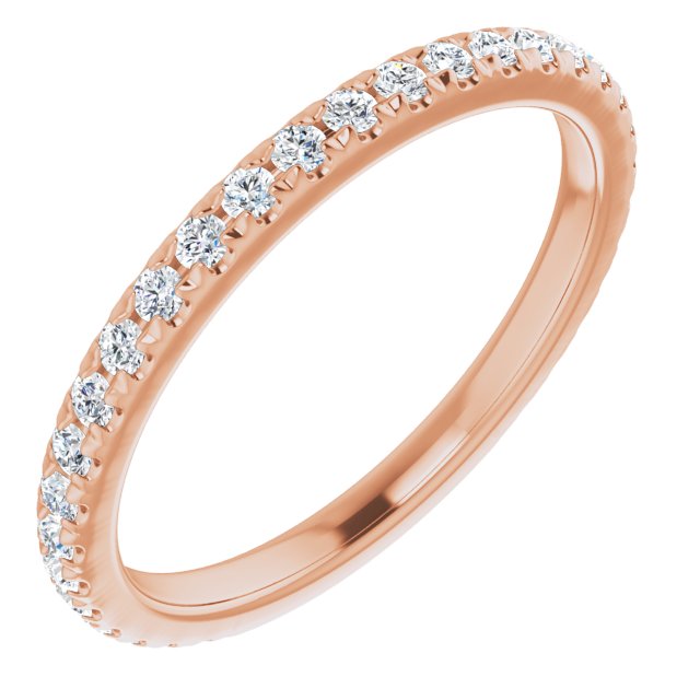 14K Rose .38 CTW Diamond French-Set Anniversary Band