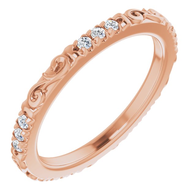 14K Rose 1/6 CTW Diamond French-Set Eternity Band