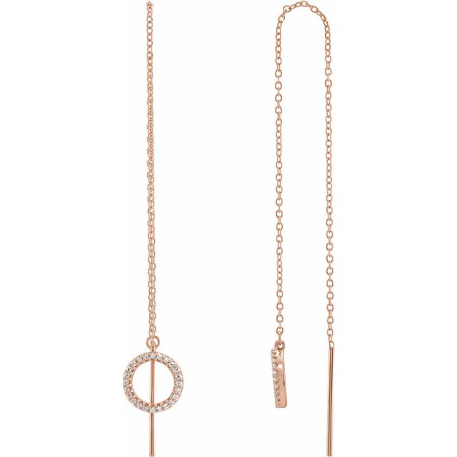 14K Rose Gold Diamond Geometric Chain Earrings