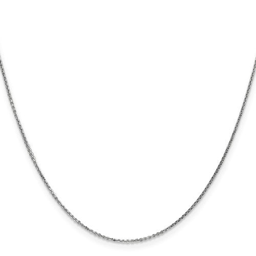 14k White Gold .95mm Diamond Cut Cable Chain 16